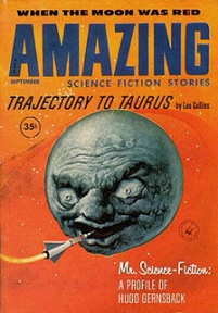Revista "Amazing Stories" (setembro 1960) - ilustração de Albert Nuetzell